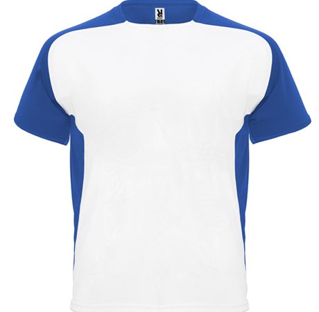 camiseta tecnica roly bugati blanco y azul