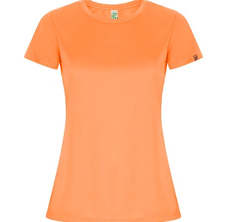 camiseta tecnica roly imola mujer roseton naranjafluor